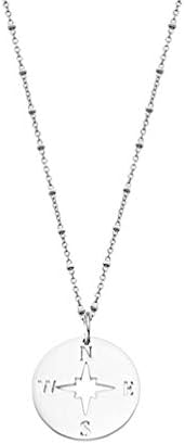 Lotus It Girl Collection LP1956-1/1 Women's Silver Compass Necklace