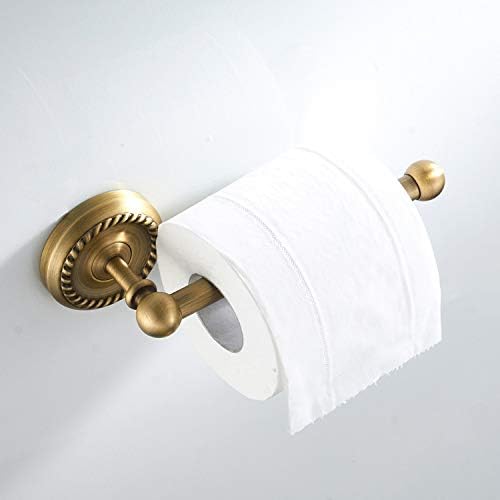 WOMAO Toilet Paper Holder Brass Antique Wall Mounted Vintage Toilet Roll Holder Retro Style for Kitchen Bathroom WC Paper Storage - Image 4