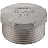 2" 304 Stainless Steel Class #150 Threaded Hexagon Head Plug Hex Plug NPT Pipe Fitting