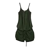 Womens Solid Sleeveless Tank Playsuit Jumpsuit with Straps Fits US 4-6