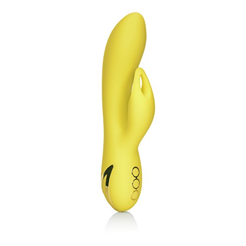 CalExotics California Dreaming Venice Vixen - Silicone Rabbit Vibrator - Waterproof Clitoral Sex Toys for Couples - 10 Vibration Function Massager - Yellow