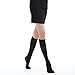 Fytto 1007 Women’s Compression Socks – Stylish, Lightweight & Breathable 15-20mmHg Flight Stockings – Professional Support for Business & Travel, Classic, Black, Large