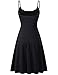 MISSKY Women Lady Round Neck Sleeveless Adjustable Fit and Flare Skirt Suspender Casual Swing Dress