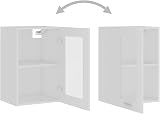 vidaXL Hanging Kitchen Cabinet with Glass Door White Engineered Wood 40x31x60 cm view 5