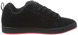 DC womens Court Graffik Skate Shoe, Black/Hot