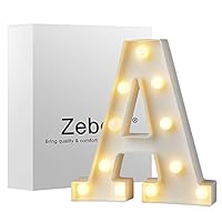 Zebery Led Letters Lights Alphabet Warm White LED Letter Light Up Alphabet Letter Lights for Bachelorette Party Wedding Receptions Holiday Home & Bath Bridal Bar Décor A