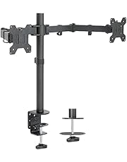 VIVO Dual Monitor Desk Mount, Heavy Duty Fully Adjustable Stand, Fits 2 LCD LED Screens up to 27 inches, Black, STAND-V002