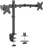 VIVO Dual Monitor Desk Mount, Heavy Duty Fully Adjustable Stand, Fits 2 LCD LED Screens up to 27 ...