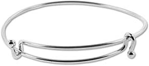 Adjustable Expandable Bangle Bracelet, Add a Charm, Silver Plate BRAC600SP