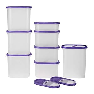 SIMPARTE Plastic Organizer Set – 11650ml, 10 Pieces (Purple)