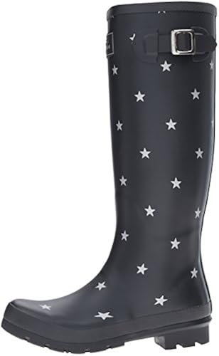 Joules Women's Wellyprint Rain Boot, Black Star, M US in Oman