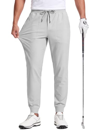 Runcati Mens Golf Pants Casual Slim Fit Joggers Stretch Tapered Sweatpants at Amazon