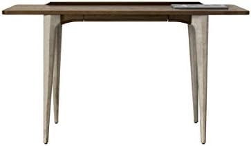 Salk Console Table in Seared Oak and Grey Concrete Base