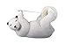 ANIMMO Polar Bear Style Desktop Tape Dispenser with Steel Teeth Tape Cutter, Tape Holder with Velveted Cloth Bottom for Desk Accessories Office and Home