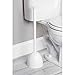 mDesign Plastic Freestanding Hideaway Toilet Bowl Plunger with Holder Set - Plunger for Bathroom Storage and Cleaning Organization - Heavy Duty, Space Saving - Aura Collection - White