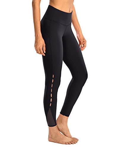 CRZ YOGA Women’s Naked Feeling High Waist 7/8 Tight Yoga Pants Workout Leggings -25 Inches Black 25″ S