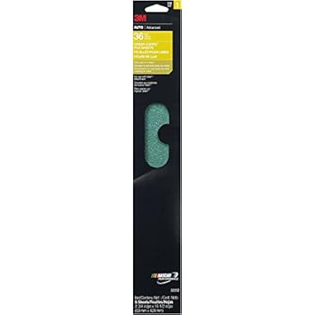 3M Green Corps File Sheets, 32232, 36 grit, 2-3/4 in x 16 1/2 in, 5 sheets per pack