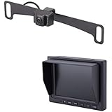 EchoMaster KLI5E Car Backup camera kit includes LICENSE PLATE CAMERA (MOUNTS BEHIND) (PCAM-10I-N) and 5 inch GLASS MOUNT MONITOR (PMON-50-FM)