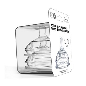 Comotomo Replacement Nipples in Variable Flow for Ages 6 Months (2-Pack)