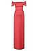 Women's Off Shoulder Short Sleeve Ruched Side Slit Bodycon Maternity Maxi Dress Coral
