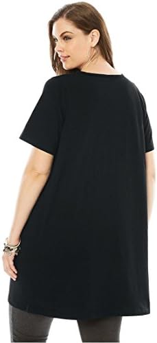 Roamans Women's Plus Size Pleat Neck Trapeze Max Tunic