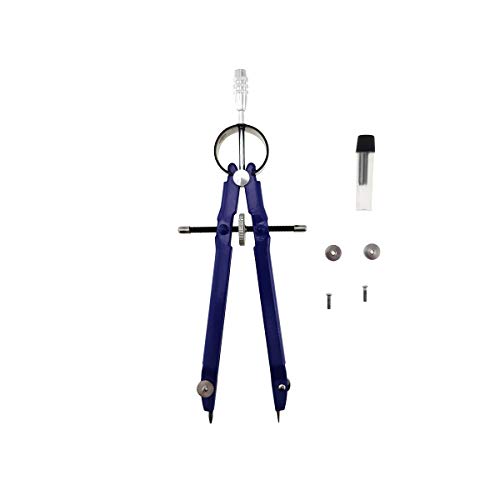 3 Pcs Math Compass, Geometry Metal Drafting with Spare Leads and Screws for School Students (3 Pcs, Black + Sliver + Blue)