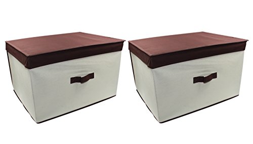 Esylife folding closet storage box containers with lid …