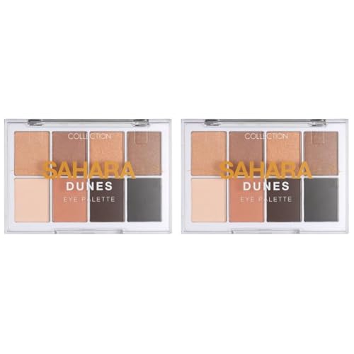Collection Cosmetics Intensely Pigmented Colour Eye Shadow Palette with 8 Stunning Shades, Matte and Metallic, Sahara Dunes (Pack of 2)