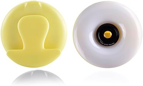 Selfie Ring Light, Sanluba LED Illuminated Selfie Shaking Ring Light Phone Lens with Wide Macro Lens Light Up Luminous Selfie Flashlight Light for iPhone 7 7 Plus 5 5s 6 6s Plus S8 Plus(Yellow)
