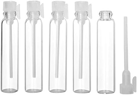YouPei 1ml 6PCS Mini Sample Cute Glass Travel Oil Perfume Bottle with Drop Spray Empty Sample Bottle for Essential Oils