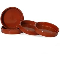 Set of 4 Rustic Cazuela Clay Pan - 5.5 inch - 14 cm