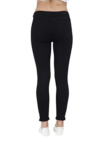 Women's Hight Waisted Butt Lift Stretch Ripped Skinny Jeans Distressed Denim Pants (US 8, Black 16)