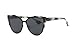 SojoS SJ2017 Cat Eye Mirrored Flat Lenses Street Fashion Metal Frame Sunglasse for Women with grey frame/grey lens