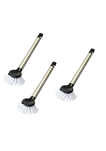 Brushmann Stainless Steel Handle Dish Brush - Washing Up Brush Set of 3