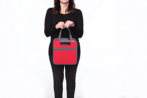 meori 6 Bottle Wine Carrier with handles for wine and other bottles to carry and store after tastings, grocery shopping - a perfect wine enthusiast and hostess gift - (Hibiscus Red) - Thumbnail 3