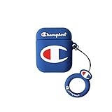 Ultra Thick Soft Silicone C Logo Case with Strap for Apple Airpods 1 2 Wireless Earbuds Blue White Red Fashion Brand Design Street Snap Sports Luxury Designer Hot Boys Men Boyfriend Guys