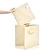 EZOWare Set of 6 Foldable Fabric Basket Bin Collapsible Storage Cube For Home, Shelf Cabinet (Beige)