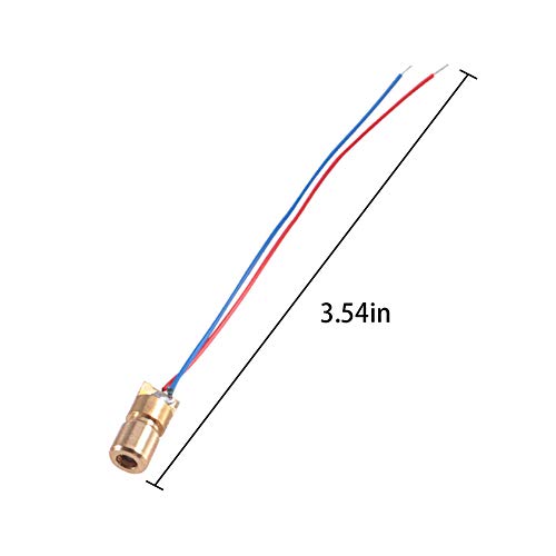 Aoicrie 15pcs 5V 650NM 5Mw Red Dot Laser Head Red Laser Diode Laser Tube 6mm with Leads Head