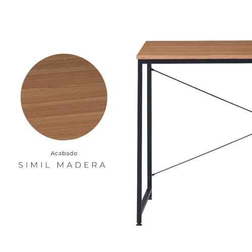 TOPLIVING Escritorio Diseño Industrial para Computadora o Laptop, Minimalista Ideal Home Office, Recamara o Juvenil, Fácil Armado, con Estructura Resistente
