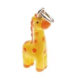Hand Painted 3D Resin Charm - Geronimo The Giraffe - Yellow 22mm (1)