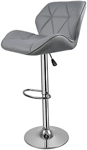 Grey Kitchen Bar Stools OICDI Breakfast Bar Chair PU Leather 360 swivel adjustable