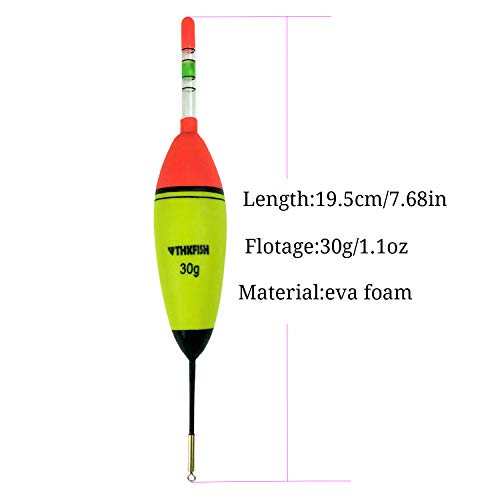 Qualyqualy Lot De 5 20 G 30g Eva Schwimmt + 10stück Poissons-glühen-nuit Lumière étage-longue Verticale Éclairage Flottant Bobber De Pêche De Jeu De