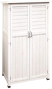 Amazon 倉庫 ガレージ ベランダ 屋外収納 棚 収納庫 ガーデニング 庭用品 物置き 木製 天然杉 収納棚 天然木ウッドストッカー ファーム 大サイズ ホワイト 物置 倉庫