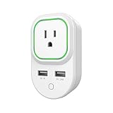 Zooz Z-Wave Plus Smart Plug ZEN06 with 2 USB Charging Ports, White