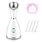 Facial Steamer,Shierak Nano Ionic Facial Atomizer Hydration System Hot Mist Face Humidifier,Clearing Blackhead/Acne/Pore Home Sauna SPA Spraye Steamer,Bonus Blackhead Remover Kit for Facial Beauty