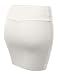 J.TOMSON Women's Solid & Print Mini Skirt w/ Elastic Waist IVORY XL