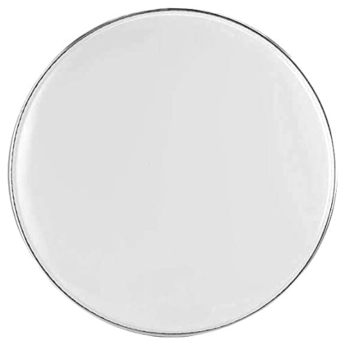 22" White Resonant Bass Kick Drum Skin With Tone Control Muffle Ring - Smooth Finish