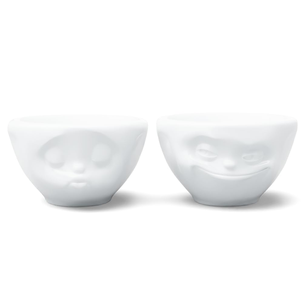 FiftyEight Products Set of Dip Bowls in Kissing and Grinning Designs
