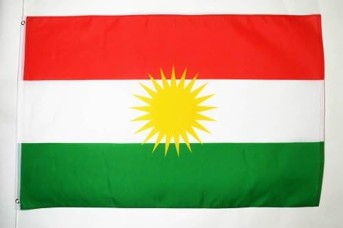 AZ FLAG - Kurdistan Flag - 3x5 Ft - Curdistan Flag 100% Polyester With Integrated Brass Eyelets - 150x90cm - 110g - Bright Colours — image 1