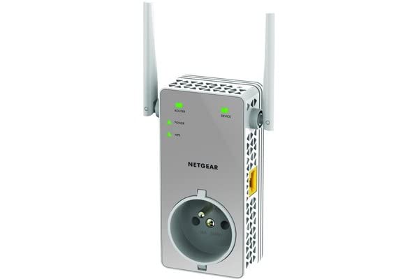 Netgear Répéteur WiFi (Ex3800), Amplificateur WiFi Ac750, WiFi Booster, Jusqu'À 70M² Et 15 Appareils, Transformez Les Zones Mortes En Zones Couvertes, Prise De Courant Intégrée, Compatible Toutes Box
